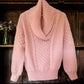  IrelandsEye Knitwear Aster Shawl Collar Oversized Sweater in Pale Pink
