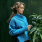 IrelandsEye Knitwear Wilde Slouchy Funnel Neck Sweater in Forget-Me-Not Blue Wool Cashmere