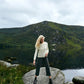 IrelandsEye Knitwear Women's Spindle Aran Cable Neck Sweater in Natural